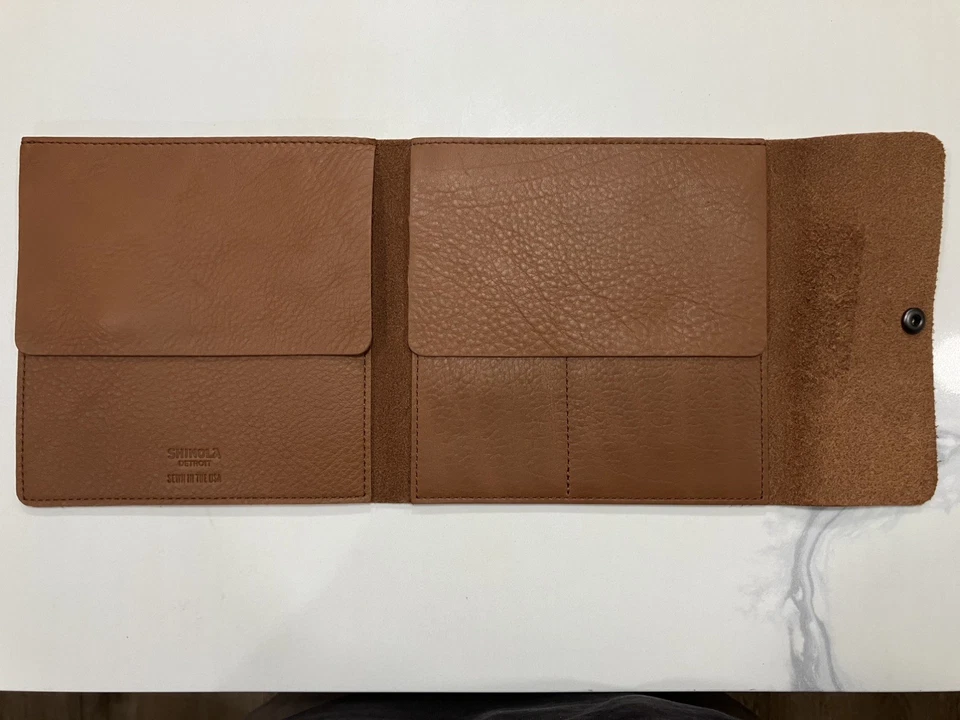 Shinola 棕色皮革收纳袋/手拿包 *停产* 罕见 — 第 3/4 张图片