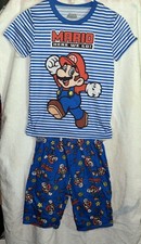 Super Mario Boys Size M 8 Pajamas Set Color Blue Red NWT Nintendo July6