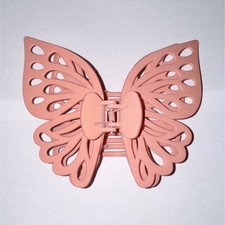 Pink Butterfly Hair Claw Clip Plastic for Women Teens All Hair Types