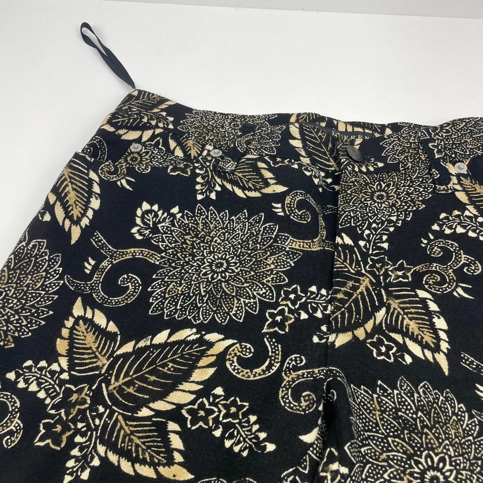Pantalón Ralph Lauren estampado floral negro beige para mujer Reino Unido 8 Foto 4 de 4