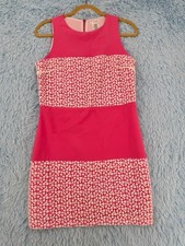 Esley Vintage Pink with White Lace Size Small Knee Length Sleeveless Dress