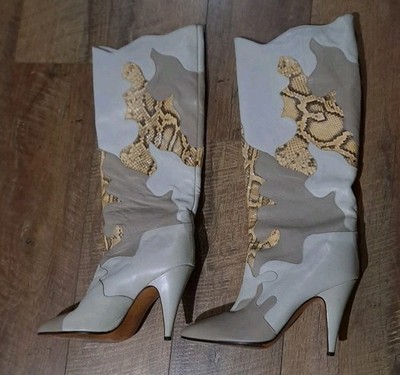 Boots Vero Cuoio Snakeskin Leather Made In Italy 9.5M Very CHIC