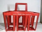 Vintage COCA-COLA / DR PEPPER Bottle Carrier  6x32 oz Red Plastic Sherman Texas
