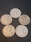 Lot (5) Walking Liberty Half Dollar Coins
