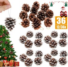 12/36x Natural Pine Cones Christmas Tree Rustic Pinecones Fall Garland Ornaments