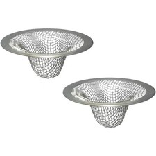 Stainless Steel Sink Drain Strainer Hair Catcher 2 Pack Mesh Basket for Bathroom