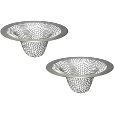 Stainless Steel Sink Drain Strainer Hair Catcher 2 Pack Mesh Basket for Bathroom