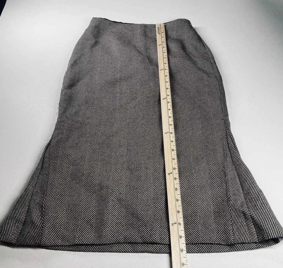 J.CREW 尺寸 2 100% 羊毛粗花呢喇叭裙 灰色 工作灯 学术界 Corp 核心准备 — 第 3/4 张图片