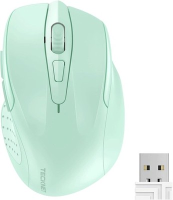 TECKNET Kabellose Maus Pro 2.4G 4000 DPI Wireless Maus 6 Tasten Empfänger grün