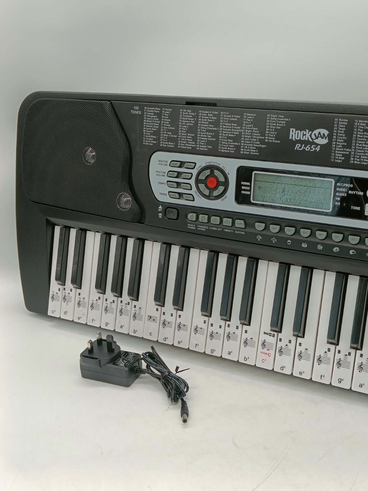 RockJam RJ654 keyboard 54-key electronic digital piano with power supply READ
