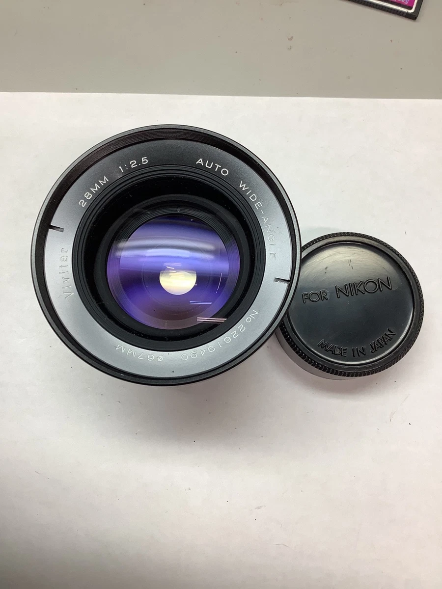 Nikon F Camera Lenses 28mm Focal f/2.5 Maximum Aperture for sale