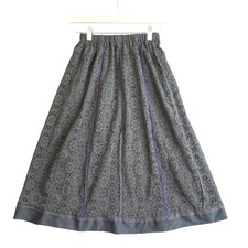 Vintage Black Lace Midi Skirt Womens Small Whimsigoth Dark Romantic Boho Cottage
