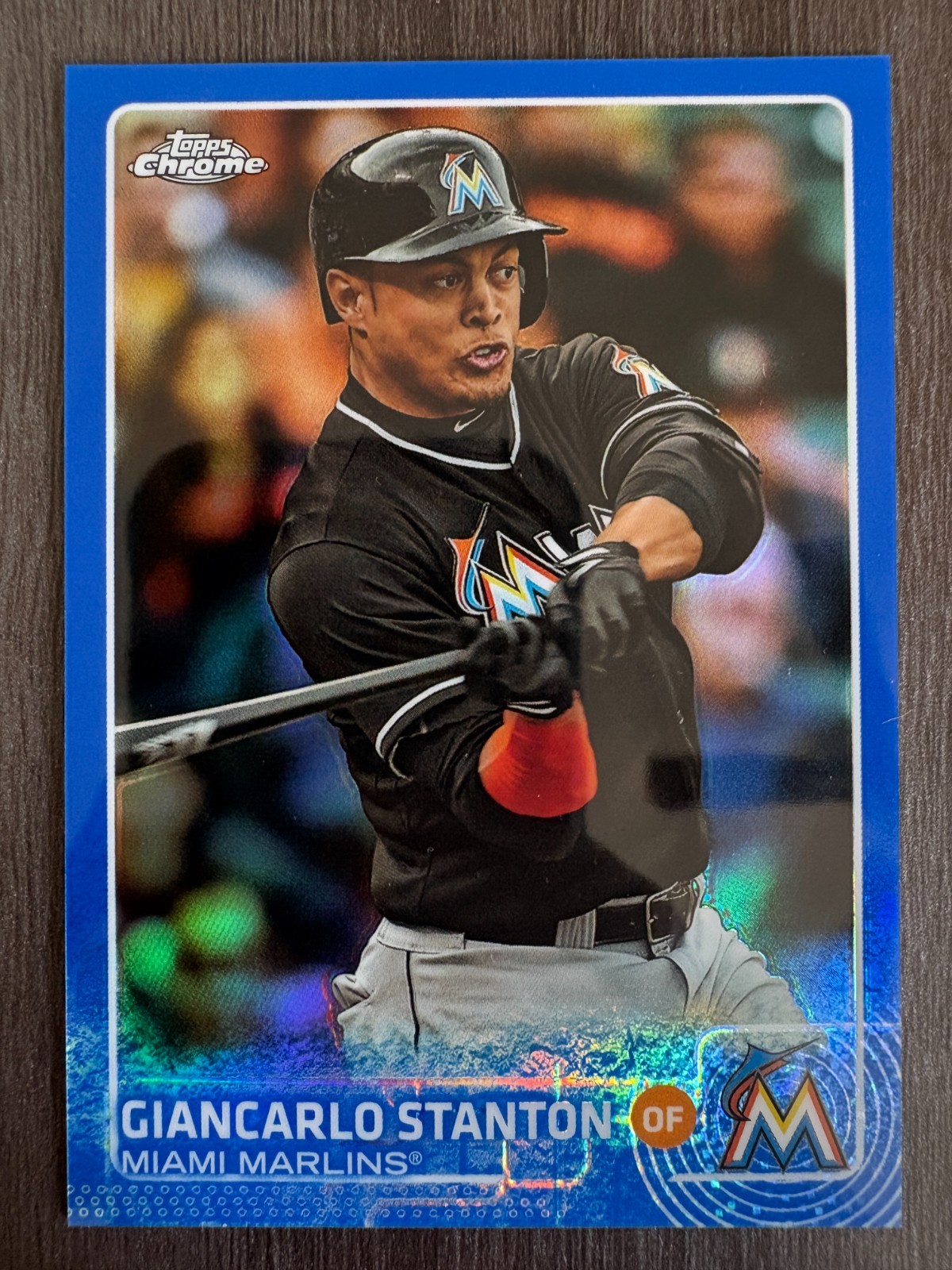 2015 Topps Chrome Giancarlo Stanton #65 Blue Refractor serial /150