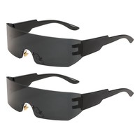 2 StüCk Sonnenbrille FüR Damen Herren, Pc Future Style, Schwarz