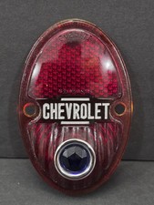 Vtg Glass Chevrolet Blue Dot Tail Light - 1933-1936 Models - Excellent