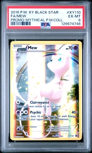 2016 POKEMON XY BLACK STAR PROMO MYTHICAL POKEMON COLL #XY110 FULL ART/MEW PSA 6