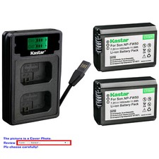 Kastar Battery LCD Dual Charger for Sony NP-FW50  Sony SLT-A33 SLT-A35 Camera