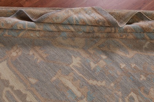 Vegetable Dye Oushak Turkish Palace Sized Rug 12x15 ft. Hand-knotted Wool Carpet - Picture 15 of 19