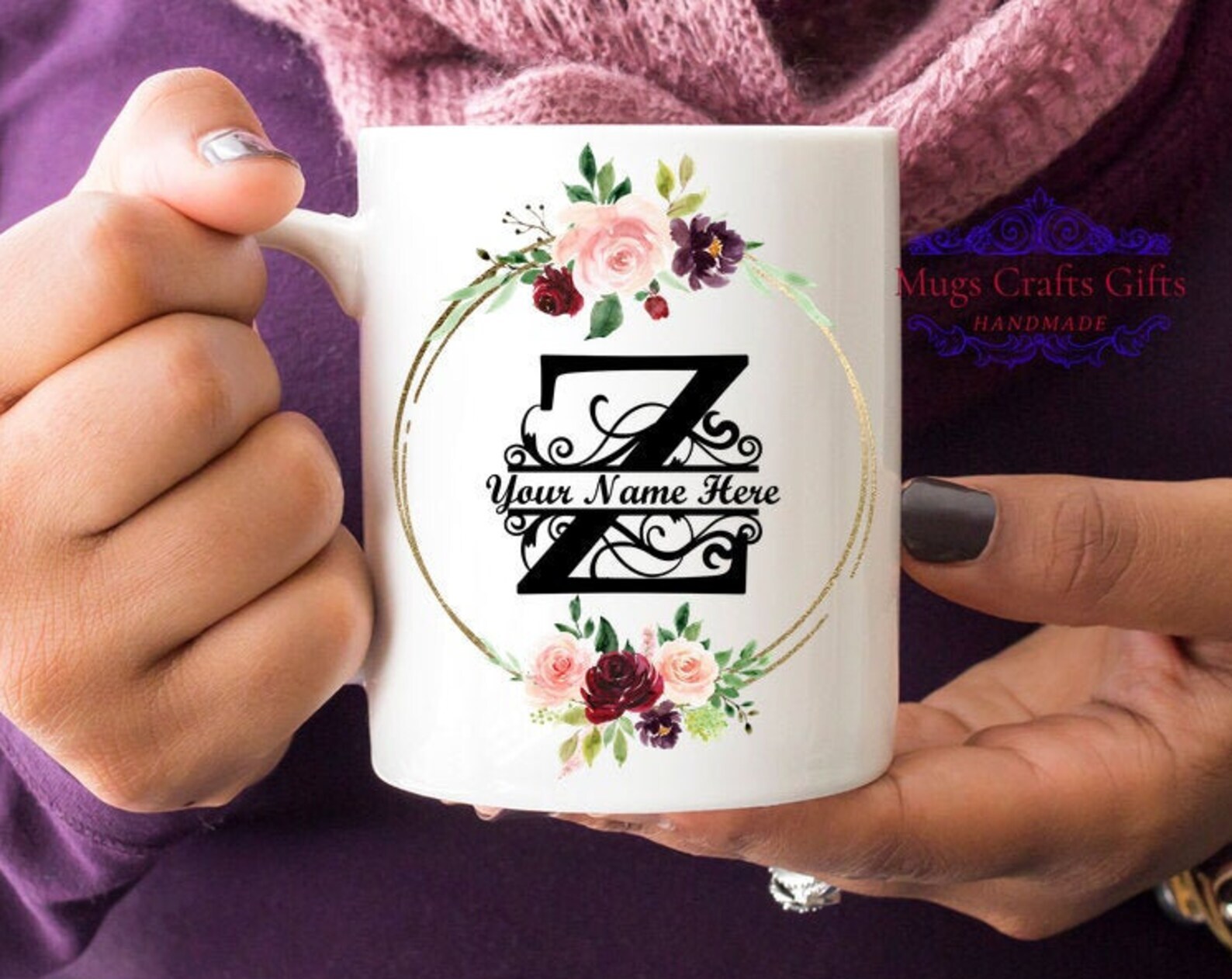 Personalized Initial Mug Z Initial Gift Personalized Tea Coffee Gift For