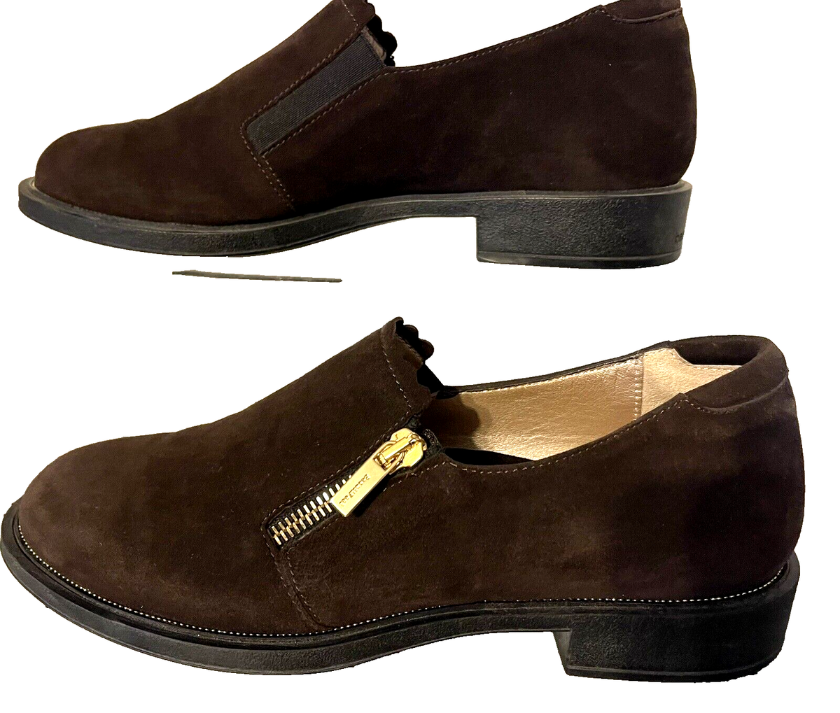 BEAUTIFEEL Issey 36 Brown suede zipper loafer shoes Women's