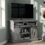 barn door corner tv stand 55" durable home media entertainment unit gray finish
