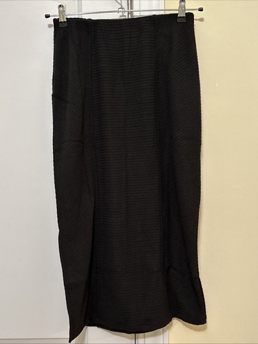 NWT Band Of The Free Renee Ribbed Pencil Skirt w/Side Slit Black XS - Picture 4 of 9