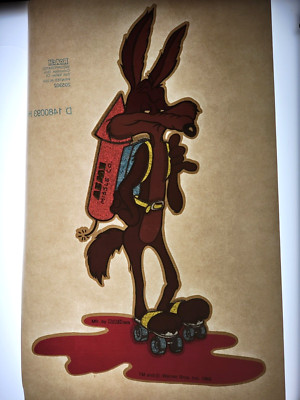 Vtg 1970s ROACH 10'' Iron On Transfer WB Wile E. Coyote Acme Missile Rocket - NOS