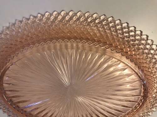Anchor Hocking Pink MISS AMERICA Oval Serving Platter 12x9 - Picture 5 of 10