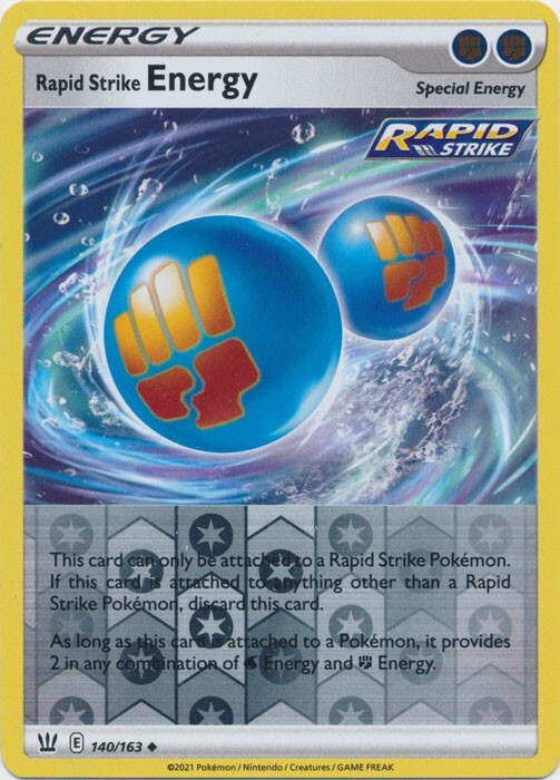 Reverse Holo Rapid Strike Energy 140/163 Battle Styles Uncommon Pokemon TCG