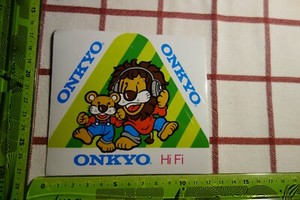 Alter Aufkleber HiFi AutoRadio TV Lautsprecher ONKYO High Fidelity (BL)