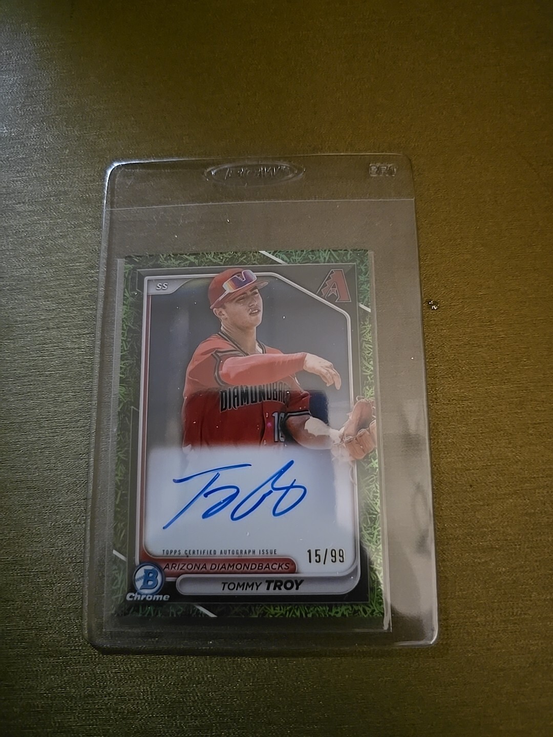 2024 Tommy Troy Bowman Chrome Auto Green Lava Refractor /99 #CPA-TT Diamondbacks