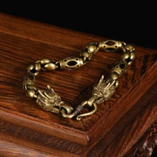 Creativity Brass Handmade Vintage Bracelet 22cm Men's Collectable Bracelet