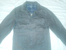 MERONA Waxed cotton British Country Style Barn Jacket Men's Small Olive Color