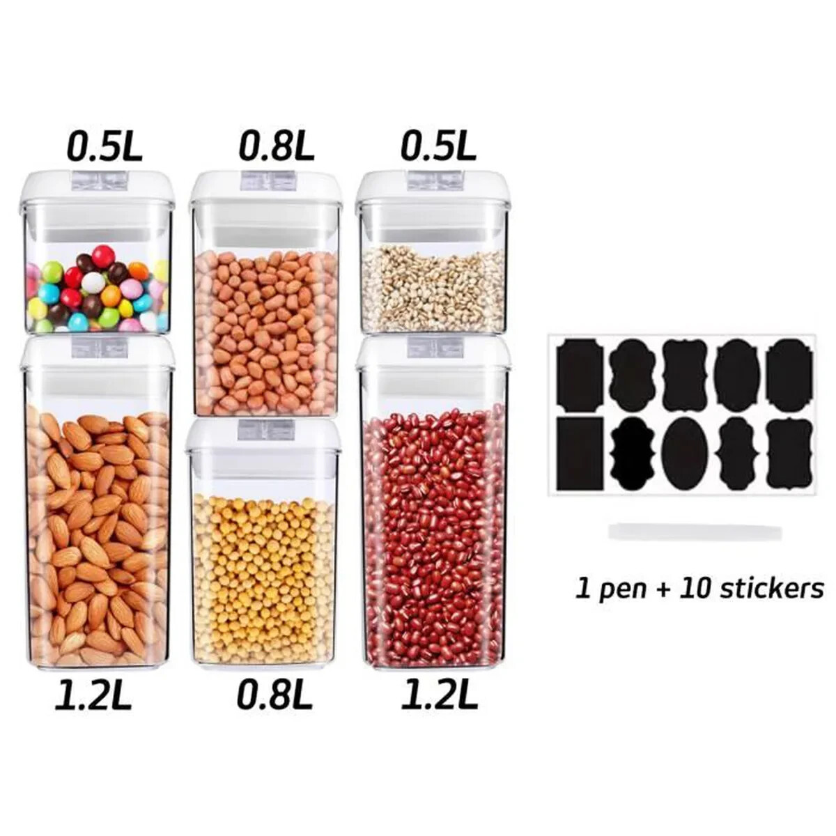 Boîtes hermétiques alimentaires avec couvercles à verrouillage à clips étanches - 3