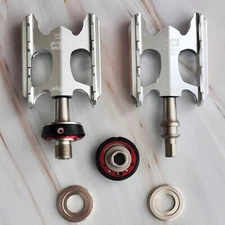 Wellgo QRDII C006 Removeable Pedals, Aluminum 6061 CNC, Silver  - 1 pair