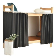 Heavy-Duty Blackout Bottom Bunk Bed Curtains Privacy Canopy Twin Size for Hom...