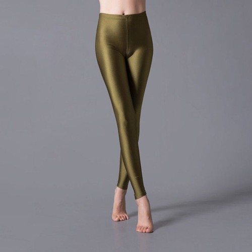 Ladies Shiny High Gloss High Elastic Leggings Pencil Pants Casual Long Leggings - Picture 35 of 36