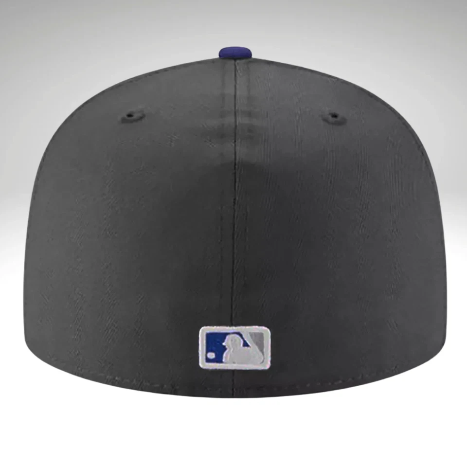 Los Angeles Dodgers LAD MLB Authentic New Era 59FIFTY Fitted Cap Dark Gray Blue - Image 3 of 3