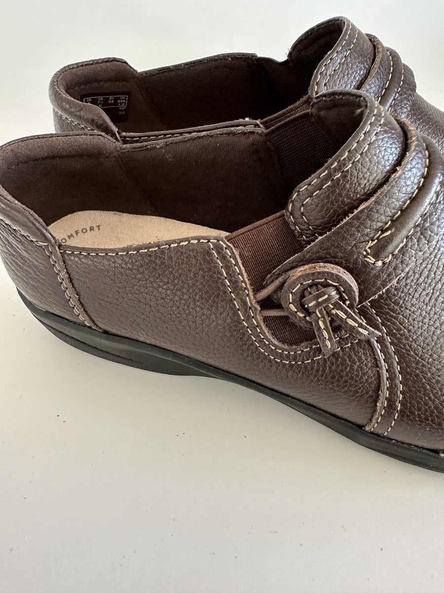 CLARKS ショーナ・マディ タン Clarks Cheyn Madi Women's Brown Leather Slip-On Shoes 7.5 M