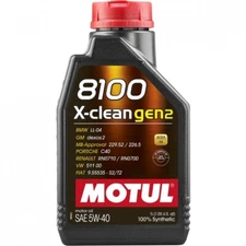 Motul 8100 X-Clean Gen2 100% Synthetic Engine Oil (5W40, 1 Liter)   109761