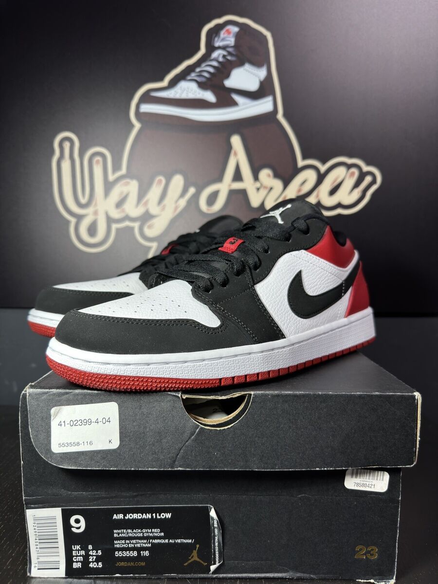 NIKE AIR JORDAN 1 LOW BLACK TOE 553558-116 MENS SIZE 9 | eBay NIKE AIR JORDAN 1 LOW BLACK TOE 553558-116 MENS SIZE 9 | eBay