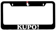 Kupo Moogle Black METAL License Plate Frame Final Fantasy