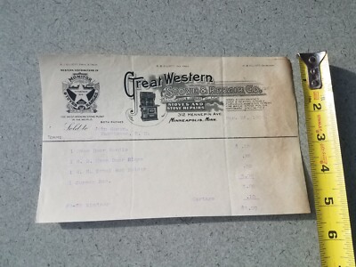 1909 Great Western Stove Co. Ephemera Letterhead Bill Receipt Hankinson ND Buyer