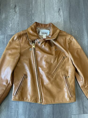 VINTAGE EAST WEST SAN FRANCISCO BROWN LEATHER JACKET SIZE S/M - Picture 6 of 21