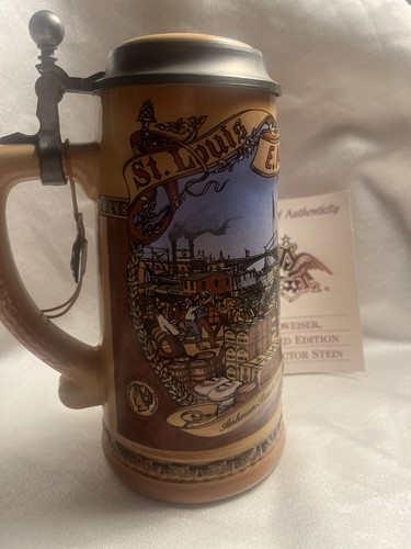 Authentic Vintage Gerz Made In Germany Anheuser-Busch St. Louis Riverfront Stein - Picture 12 of 21