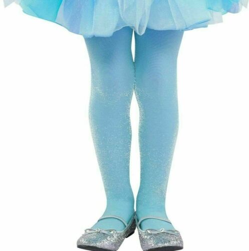 Blue Glitter Tights Aqua Blue Shimmer Fairy Tights Child Size 4-6