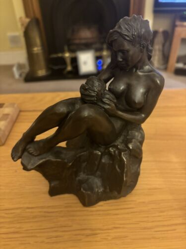 Heredities figurine. First love. Mother and baby  Bronze Sculpture 6” X 8” - Bild 1 von 5