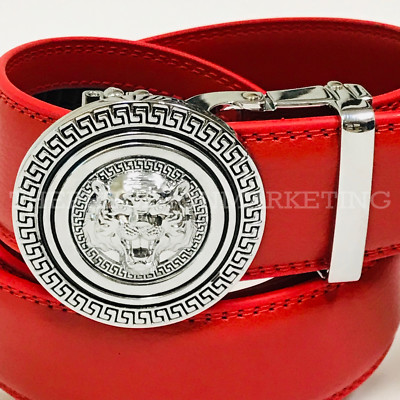 Stylish Gray and Red Men\'s Belt Fractal Buckle | Red, Green & Blue Mens Belts – Obscure Belts main image 4