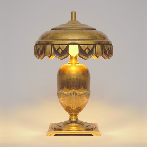 Sehr zierliche original Art Déco Tischleuchte "SALON DÈCO" 1920er Messinglampe - Photo 24 sur 24