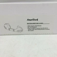 Ameriluck Bath And Shower Suction Assist White Grab Bar With Indicator 12 Inch